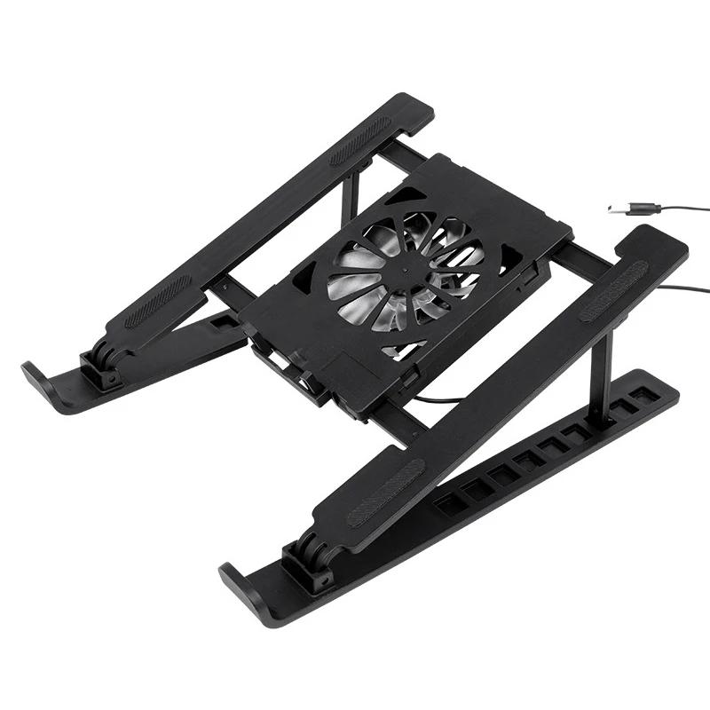 Universal Laptop Tablet Cooling Stand with Fan Foldable Adjustable Speed Portable Desktop Radiator Holder for Home Office