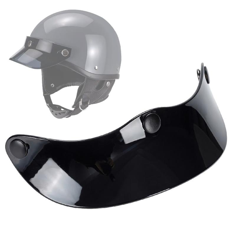 Motorradhelme im Vintage-Stil mit 3 Druckknöpfen, Visiere, Sonnenschutz für Outdoor-Abenteuer, Sport, Sonnenschutz, Motorradzubehör