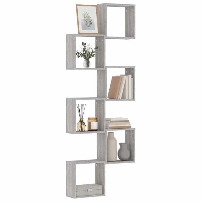 VidaXL Étagères cube murales 6 pcs sonoma gris 30x15x30 cm, stockage en forme de cube, organisateur en forme de cube, 815884