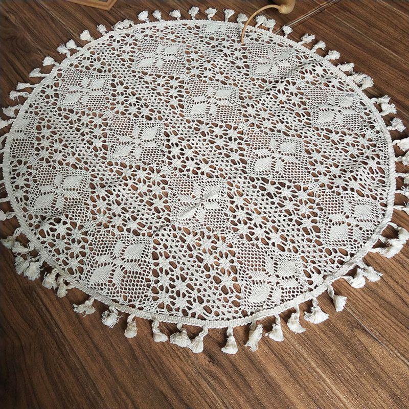 

Кружевная скатерть Ретро Вязаная крючком Сетка Красный в стиле Инс Маленькая круглая Скатерть Вырезанная Вязаная крючком Ткань Круглая Многоцелевая Накидка Light beige About 68cm in diameter