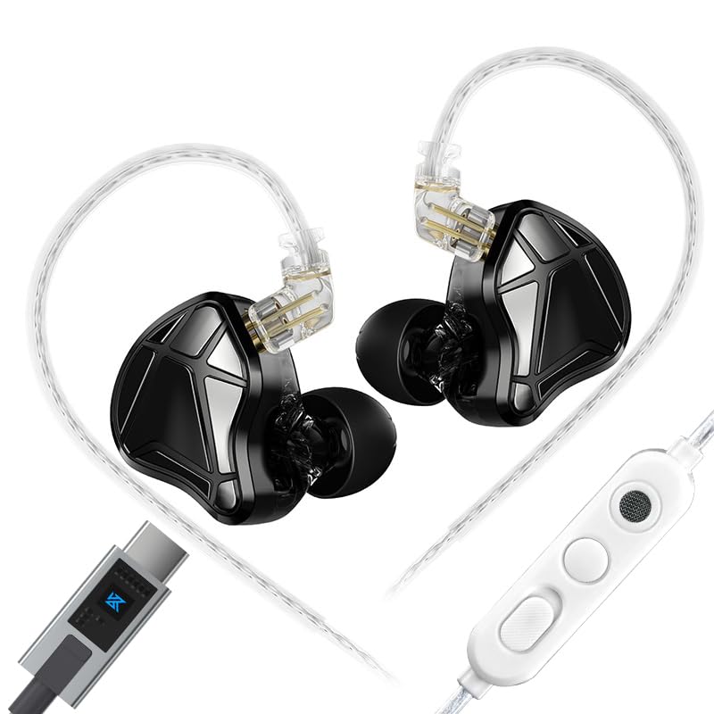 KZA COUSTICS KZ AXAS Wired Gaming Wideband AI Noise Cancelling DSP Sound Compatible USB Earphones, FPS-Specific, Hi-Fi Driver, Microphone, Built-in