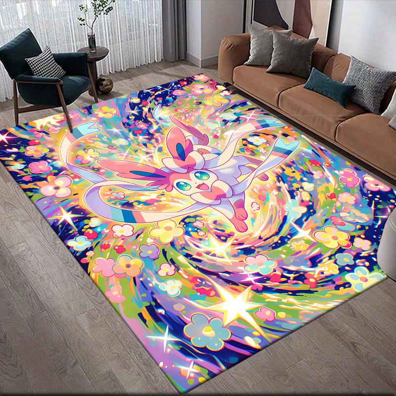 Sun & Moon Eevee Anti-Slip Rug, Rectangular Carpet for Bedroom, Living Room & Sofa Zone, Ideal Home Decor