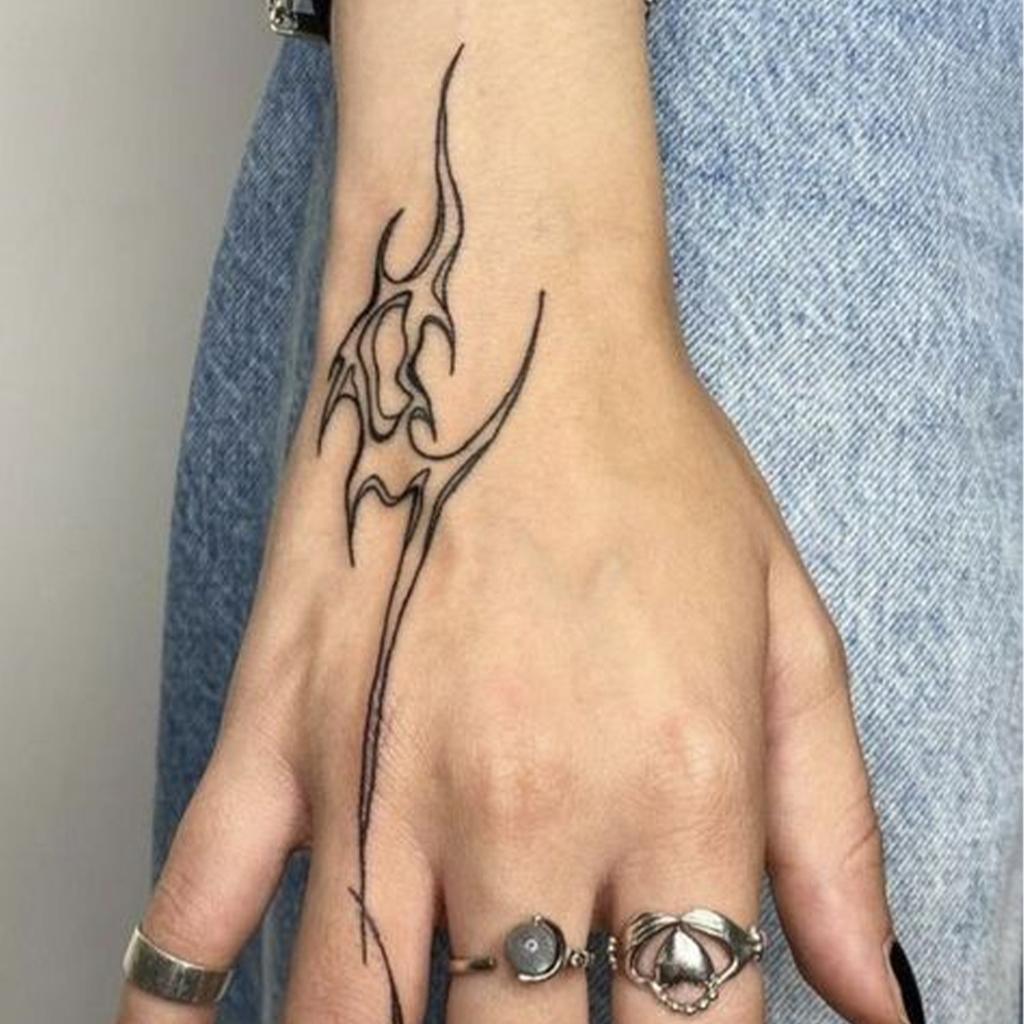 Advanced Sense Domineering Personality Thorn Totem Ribbon Sun Moon Stars Flower Lines Tattoo Sticker