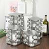 New Style Rotating Tray Spice Rack with Round Bottle Stainless Steel Kitchen Organizer Pantry Cabinet For Seasoning Storage