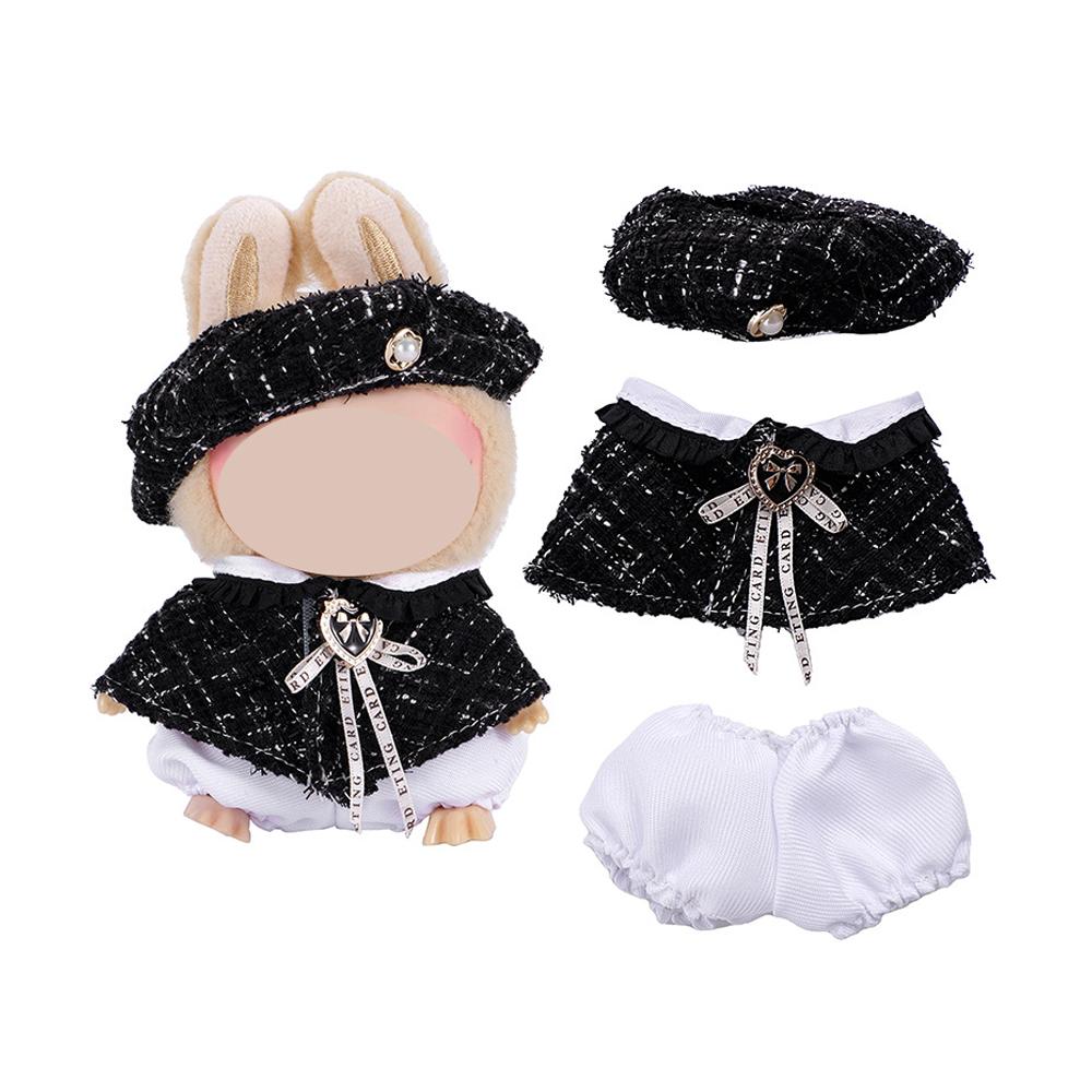 French Style Plush Doll Clothes For 15-17cm Labubu Clothing Accessories Cute Dress Toy Diy Dress Up Outfit Designer Party Gift