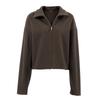 Damen Vintage Brauner Dicke Wolle Lockerer Umlegekragen Wintermantel
