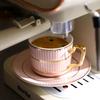 British Light Luxury Ceramic Coffee Cup European Small Luxury Coffee Cup Saucer Set Household High-End Cup Water Cup