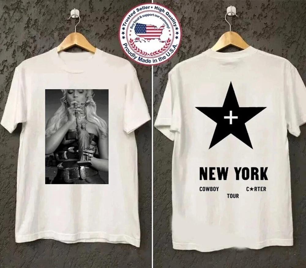 NY Exclusive Cowboy Carter Tour 2025 Reprinted T Shirt Full Size S-5XL