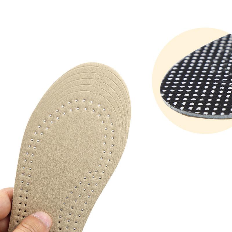 New Thickened Cowhide Insoles for Men and Women, First-layer Cowhide Breathable, Sweat-absorbing, Shock-absorbing and Non-slip Insoles