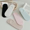 Female Summer Thin Pure Color Hollow Mesh Breathable Non Slip Shallow Mouth Invisible Boneless Boat Socks