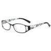 Damen Mode Blume Rahmen Lesebrille HD Anti Blaulicht Transparente Linse Lesebrille Bis +4 0 Elegantes Design