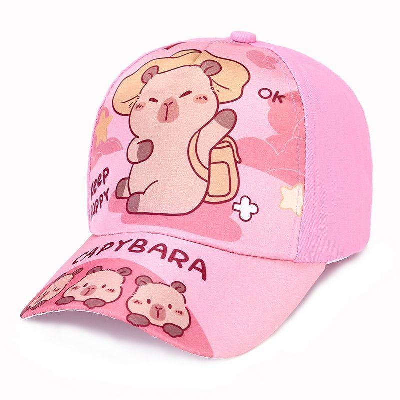 Gorąca Wyprzedaż Dziecięca Czapka z Nadrukiem Kapibary Kreskówkowa Czapka dla Chłopców Dziewczynek Outdoorowa Osłona Przeciwsłoneczna Urocza Czapka Kapibara Urocza Dziecięca Czapka Baseballowa