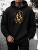 Men'S Hoodie, Day of The Dead, Skull And Rose Graphic Print, Pullover Sweatshirt, Streetwear Gothic Style, Autumn Winter Casual Wear, Front Kangaroo P