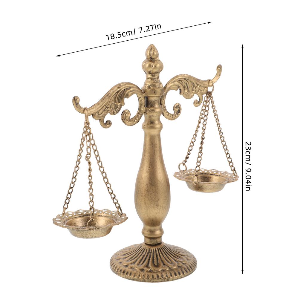 Retro Vintage Libra Balance Scale Metal Sculpture Ornament for Office Desk Home Library Justice Scale Decoration Lawyer Decor