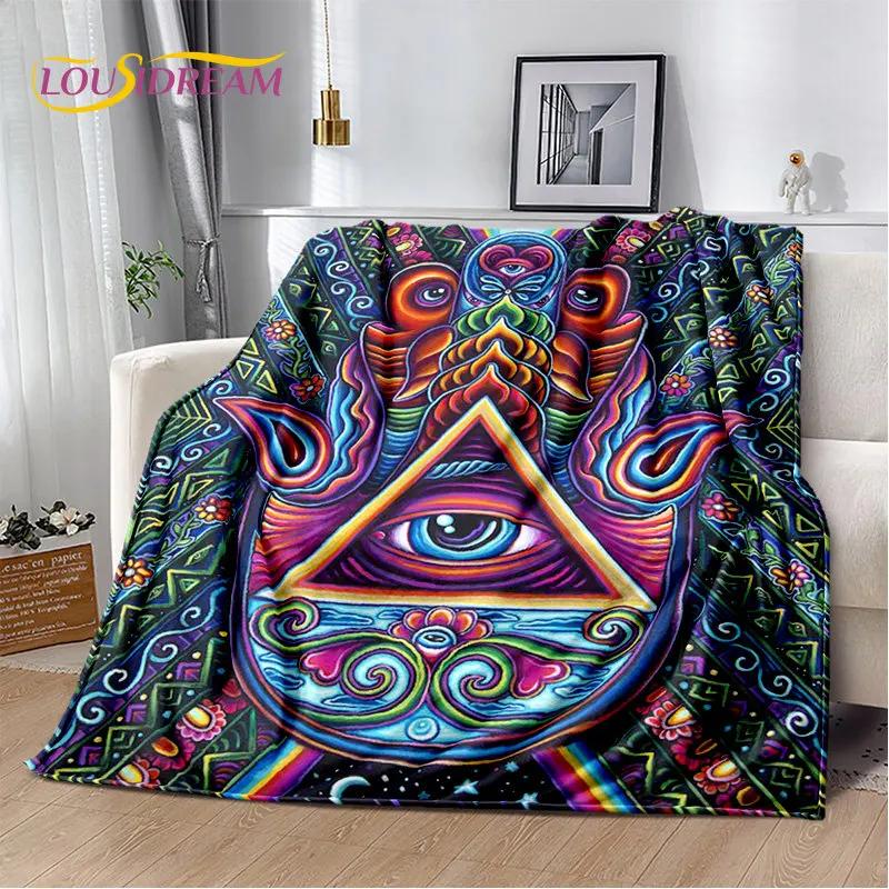 Cobertor de pelúcia macio Evil Eye Nazar Tree of Life, cobertor de flanela para sala de estar, quarto, cama, sofá, capa de piquenique para crianças