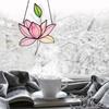Stained Glass Lotus Flower Window Hanging Sun Catcher Holiday Decoration Window Panels Birthday Gifts for mom,Woman and Friends (Pink)