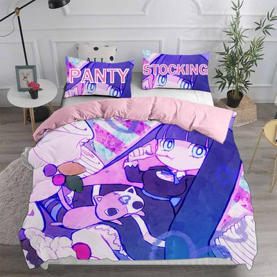 Set da letto a tema anime Panty & Stocking with Garterbelt - Piumone Copripiumino e Federa - Set da 2-3 pezzi per bambini e adulti