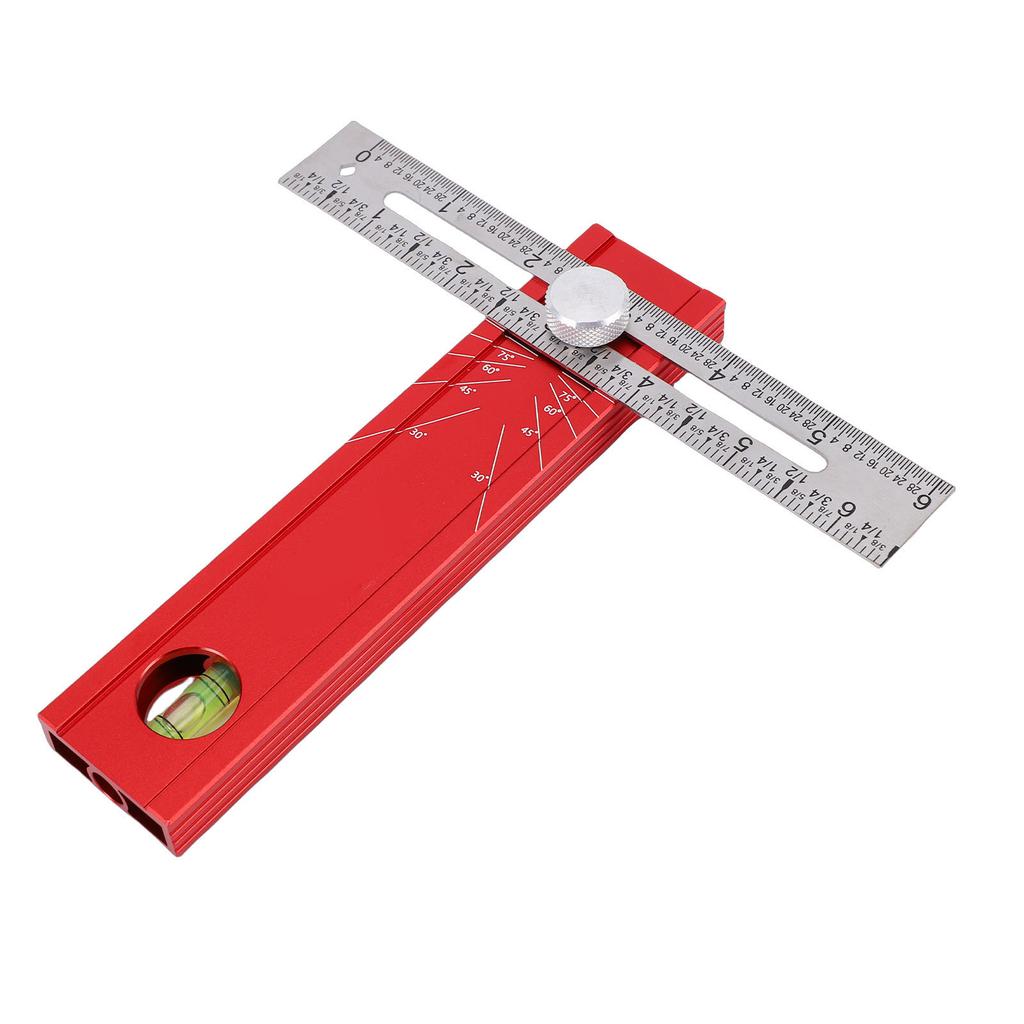 Adjustable Position Marking Protractor Multi Angle Foldable Knob Depth Measuring Ruler Level Gage Angle Finder