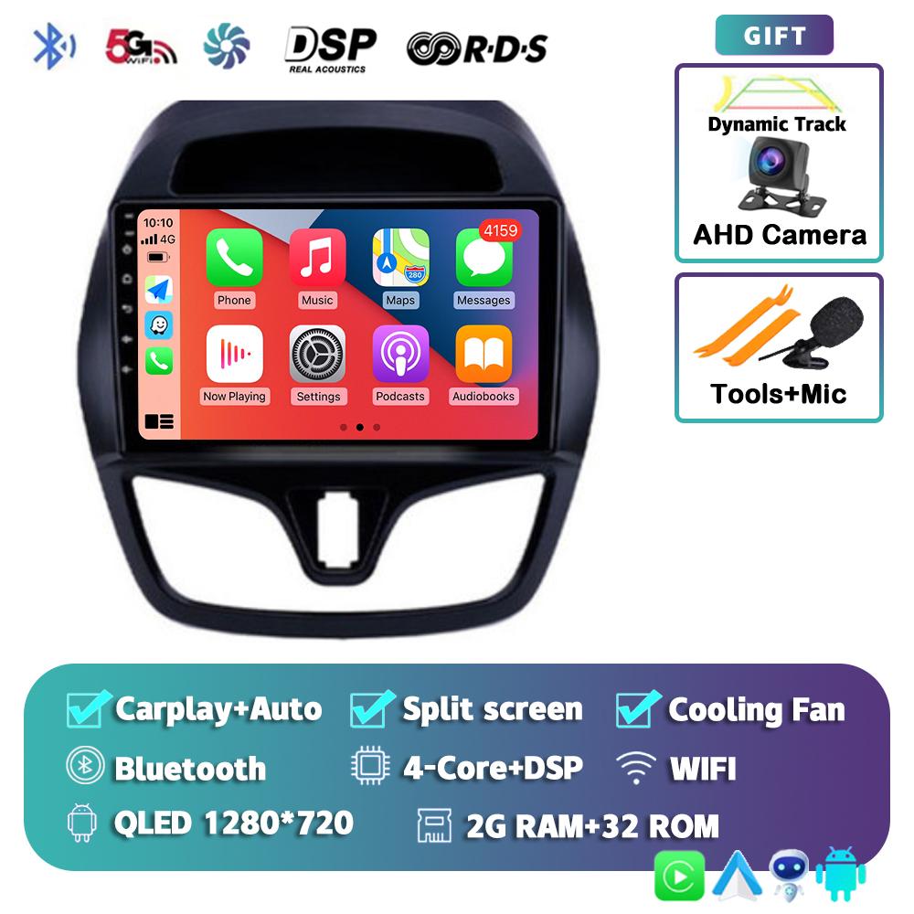 Android 14 Carplay Auto WIFI+4G Car Radio For Chevrolet Spark Beat 2015-2019 Multimedia GPS Video Player Stereo 2din Head Unit