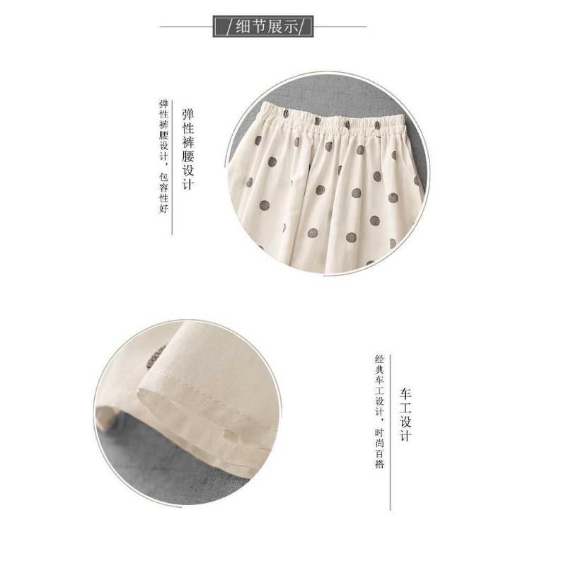 2025 Summer Black and White Polka Dot Tight Waist Casual Versatile Literary Vintage Half-body Skirt