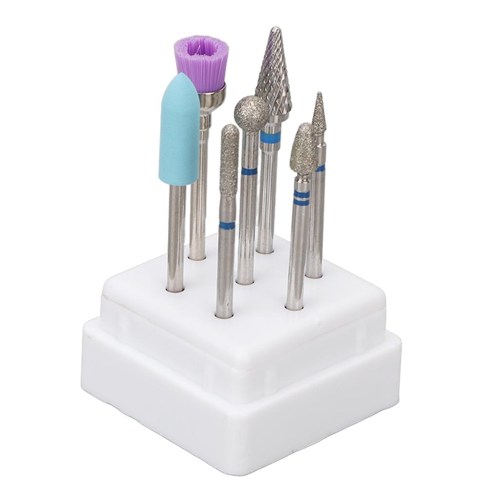 7pcs Nail Drill Bit Set Stainless Steel Portable Professional Fast Removal Nail Grinding Bits