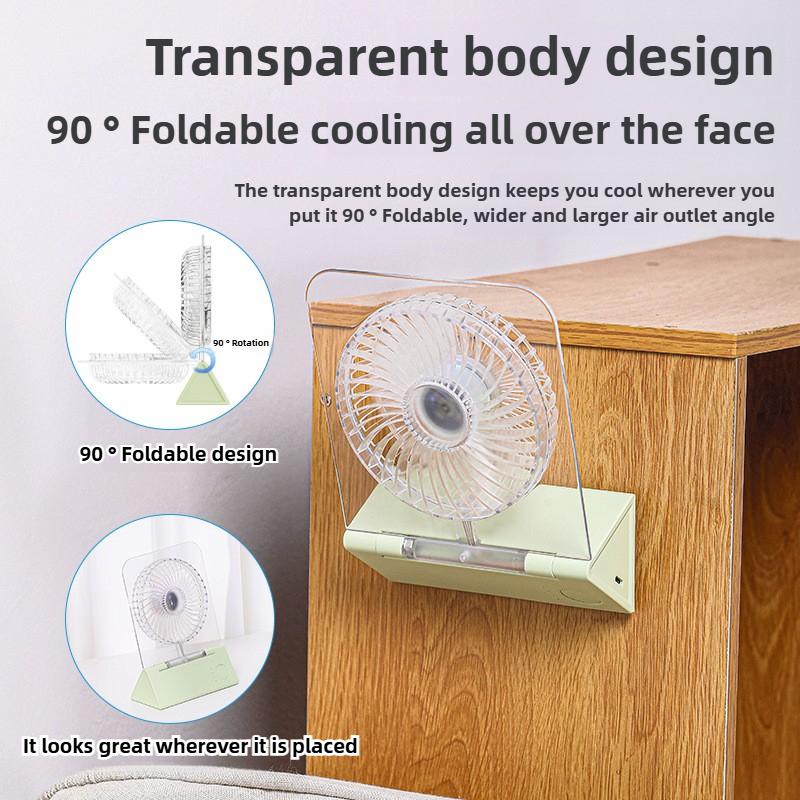 Mini 3000mah Portable Folding Fan Office 4 Speeds Quiet Desk Table Personal Fan Magnetic Base Fans USB