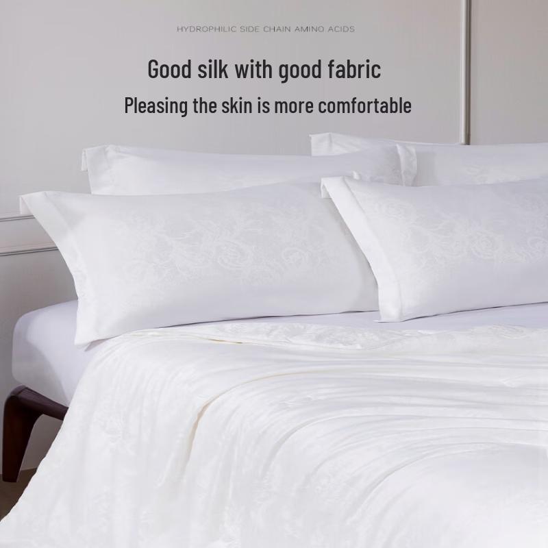 MENGJIE Light Oxygen Jacquard 100% Mulberry Silk Thickened Quilt