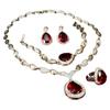 Women Jewelry Set Rhinestones Pendant Decoration Plating Necklace Earrings Ring Bracelet