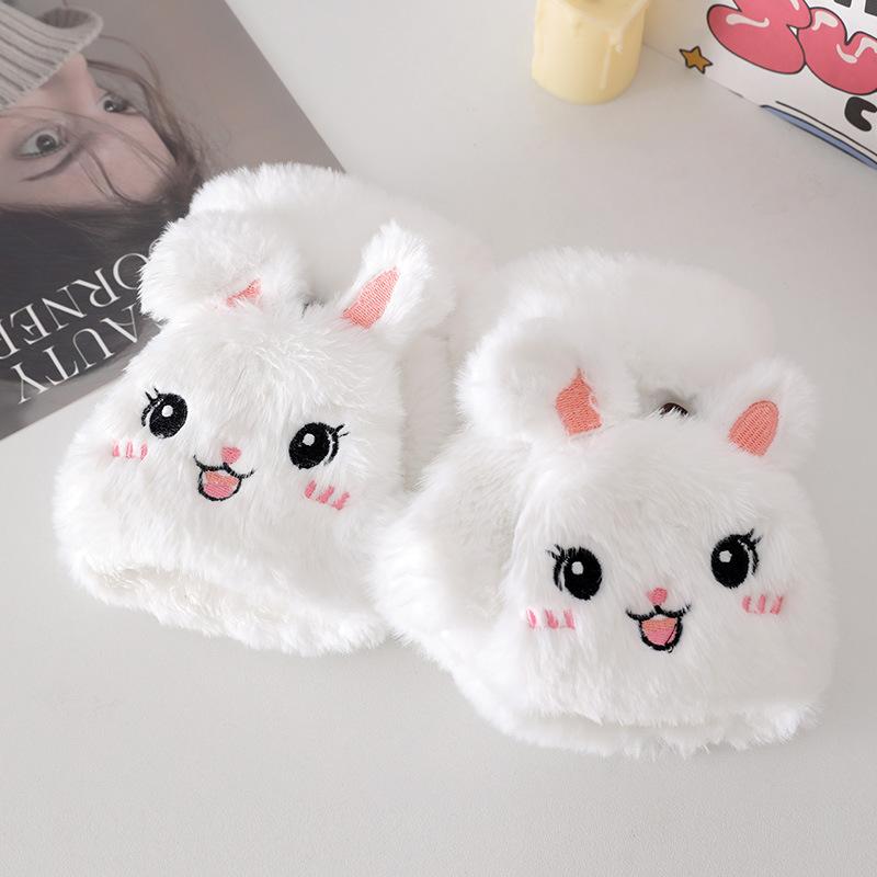 Cute Plush Girl Winter Cycling Office Student Plush Thickened Flip Fashion Warm Cold Thickened Gloves