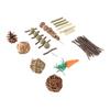 Hamster Chew Toys Rabbit Chew Toys Teeth Grinding Grass Ball String Pine Cone Wooden Stick Rabbit Toy Set for Hamster Guinea Pig