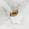 European & American Niche Luxury Croissant Texture Ring - Women's Stainless Steel