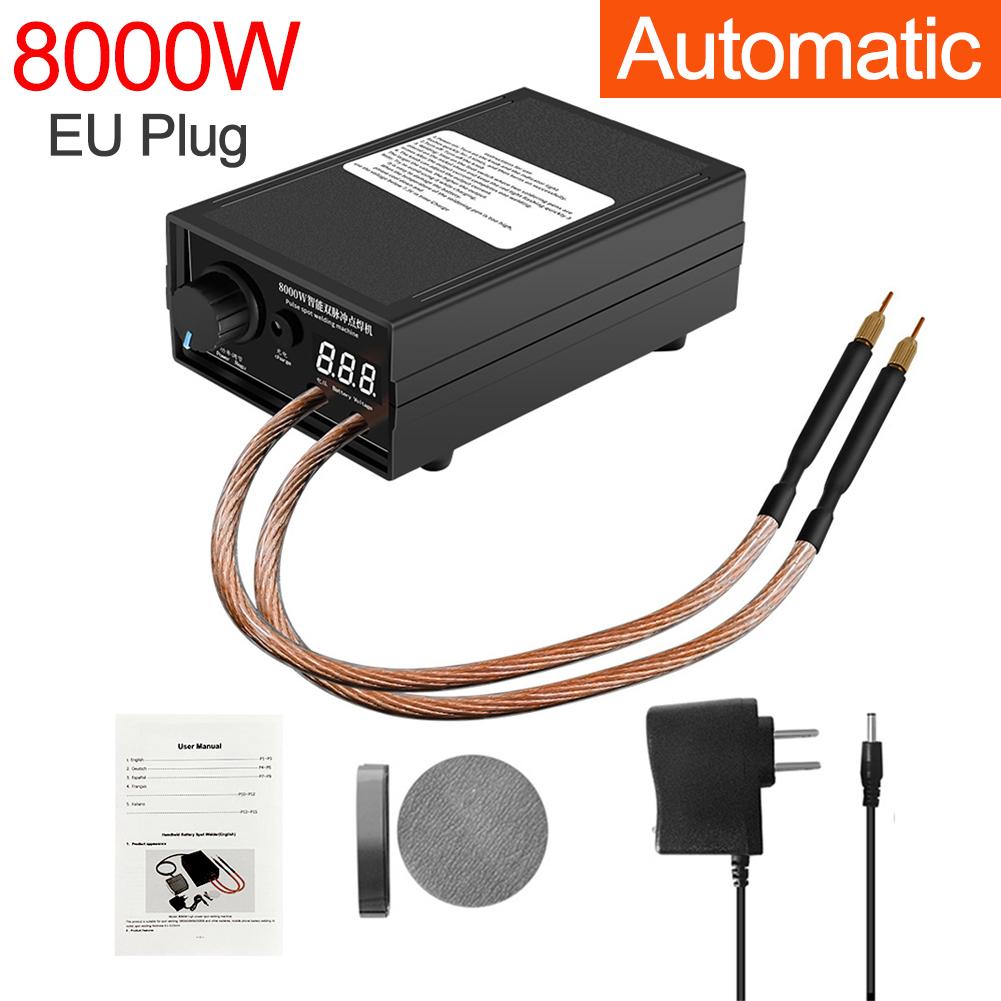 Mini Welding Equipment 8000W 9600Mah Battery Spot Welder Digital Display Rechargeable for 18650 Battery and Welding Nickel Strip