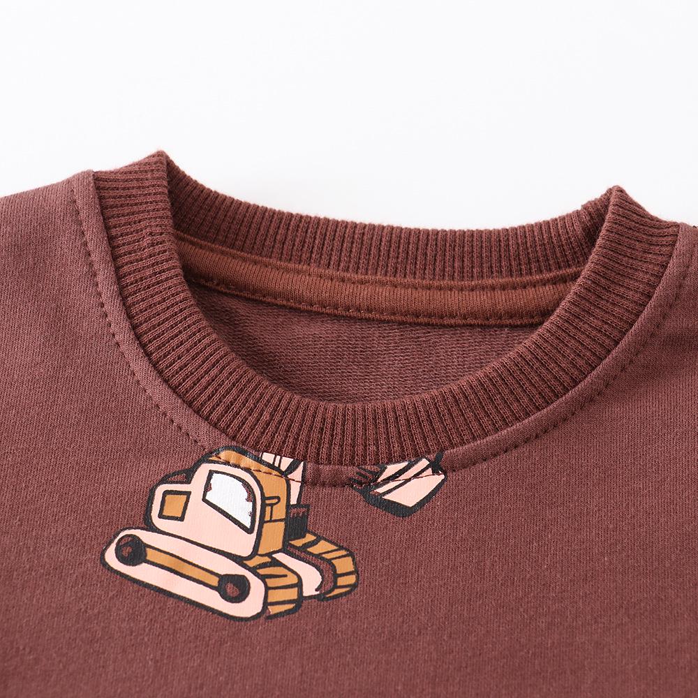 Boys' Cartoon Long Sleeve Knitted Cotton Sweatshirt - Autumn European & American Style Children's Clothing