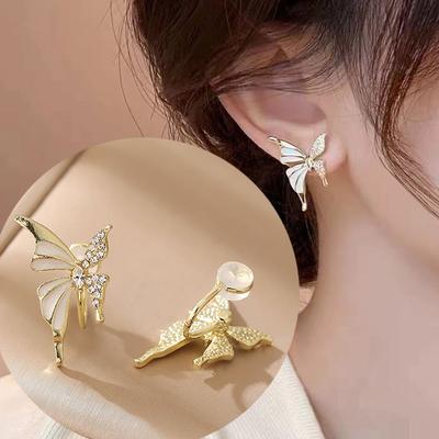 No Piercings Butterfly Rhinestone Earrings Luxury New Earrings for Women Mother's Day