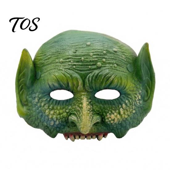 Detailed Green Reptile Mask Halloween Lizard Mask, Realistic Textured Half-Face Mask,PU Foam Lightweight Animal Costume Accessory, for Parties зелёный