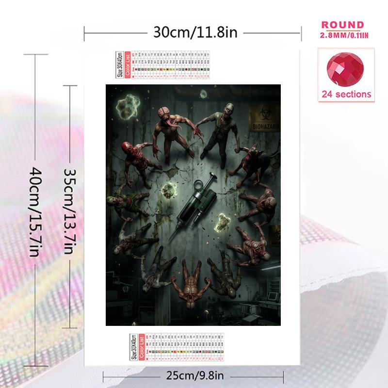 Resident Evil Monster & Survival Art Set Pattern 3pcs 100% Round Full Drill 5D DIY Diamond Painting Embroidery Cross Stitch Rhinestone Décor