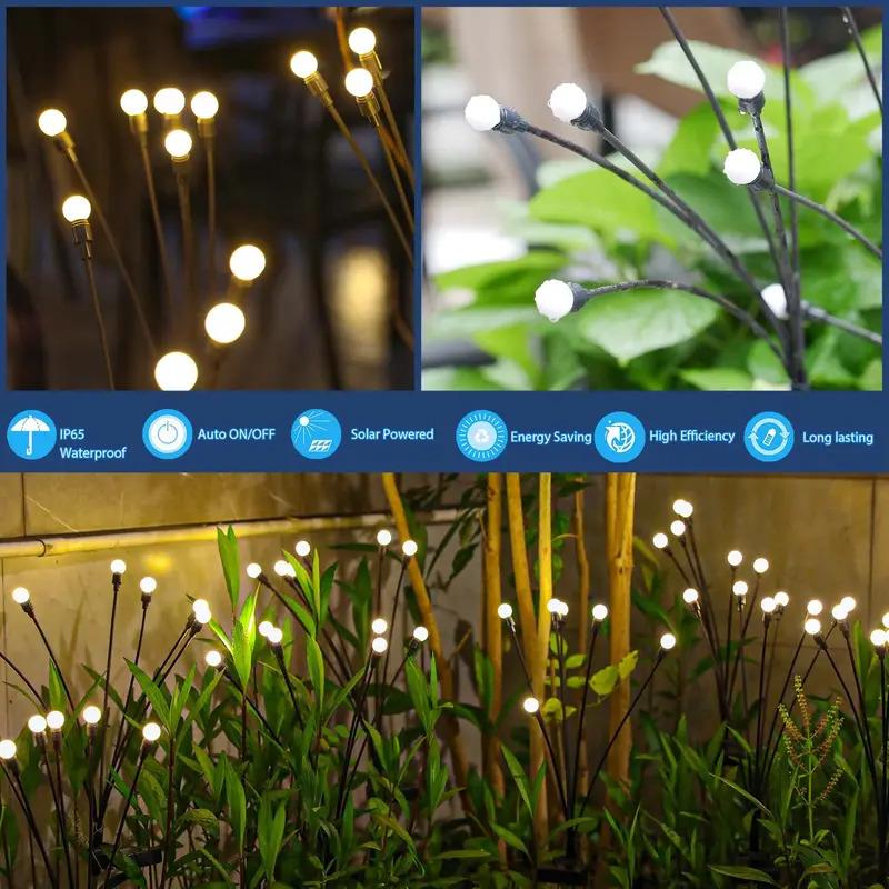 6/8/10 LED Luci da giardino ad energia solare Luci lucciola Luci oscillanti vibranti impermeabili per esterni per la decorazione del percorso del patio