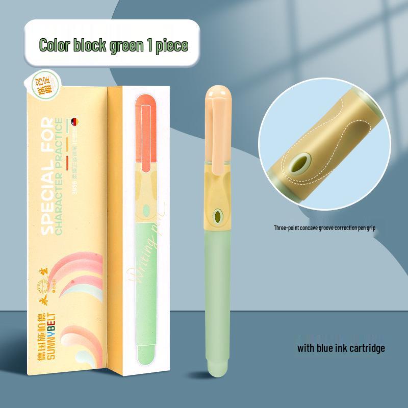 

Replaceable Cartridge Fountain Pen for Primary Students, Erasable Ink, Posture Correction, Fine Tip for Calligraphy Practice