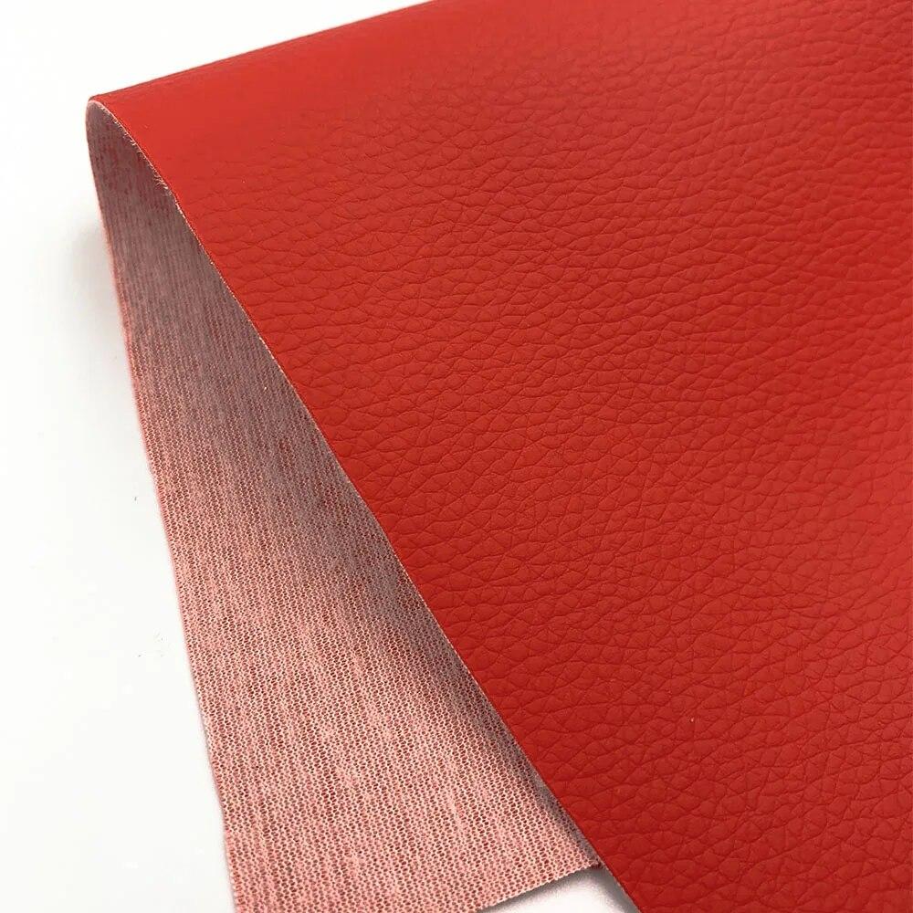 Litchi PU Leatherette Faux Leather Fabric Synthetic For Sewing Bow Bag Brooches Sofa Car Doll DIY Hademade Material