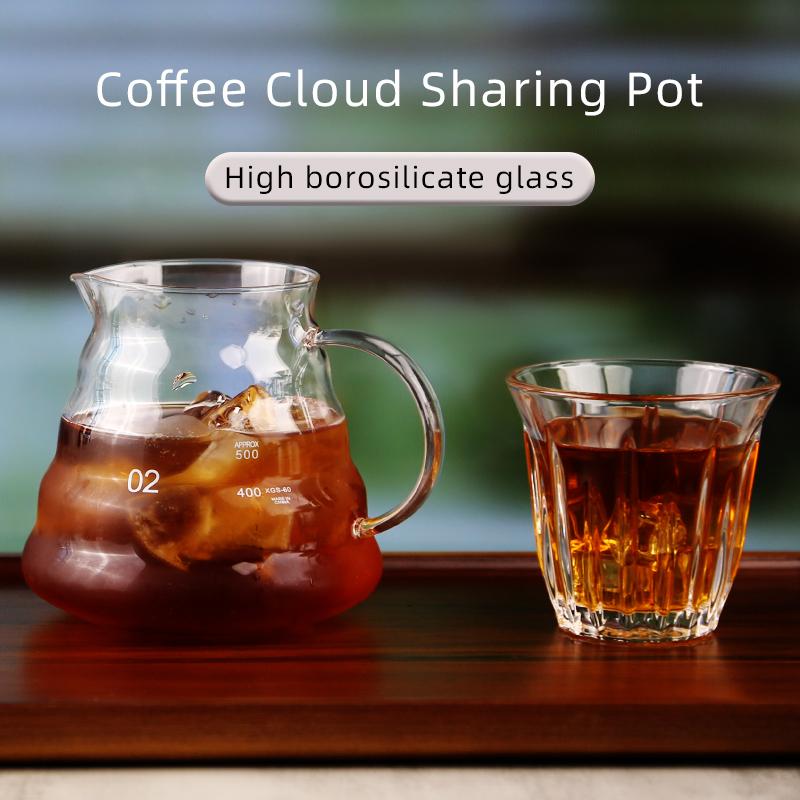 Caraffa Caffettiera a Goccia in Vetro Borosilicato Resistente al Calore Caraffa Condivisione Servitore per Caffè Pour Over Caffettiera a Goccia