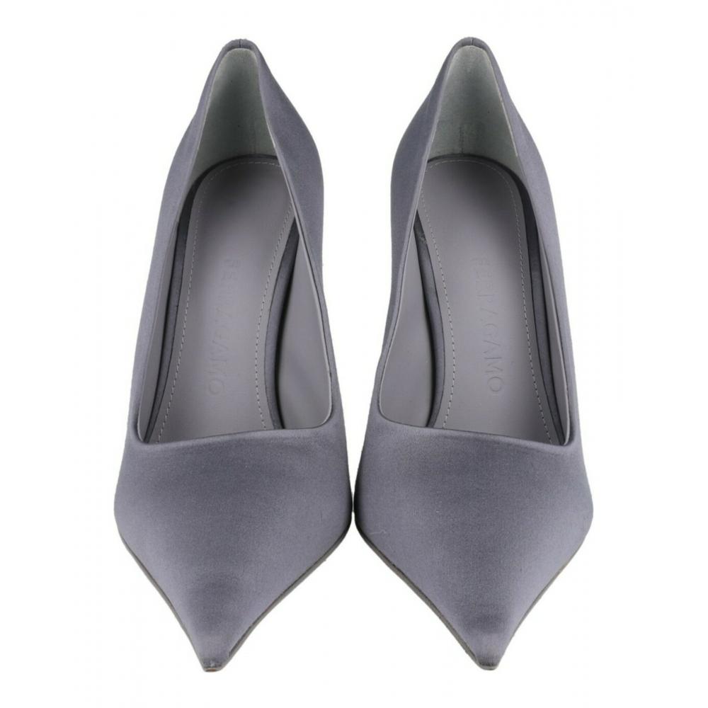 Salvatore Ferragamo Eva X5 Satin Pumps Dark Grey