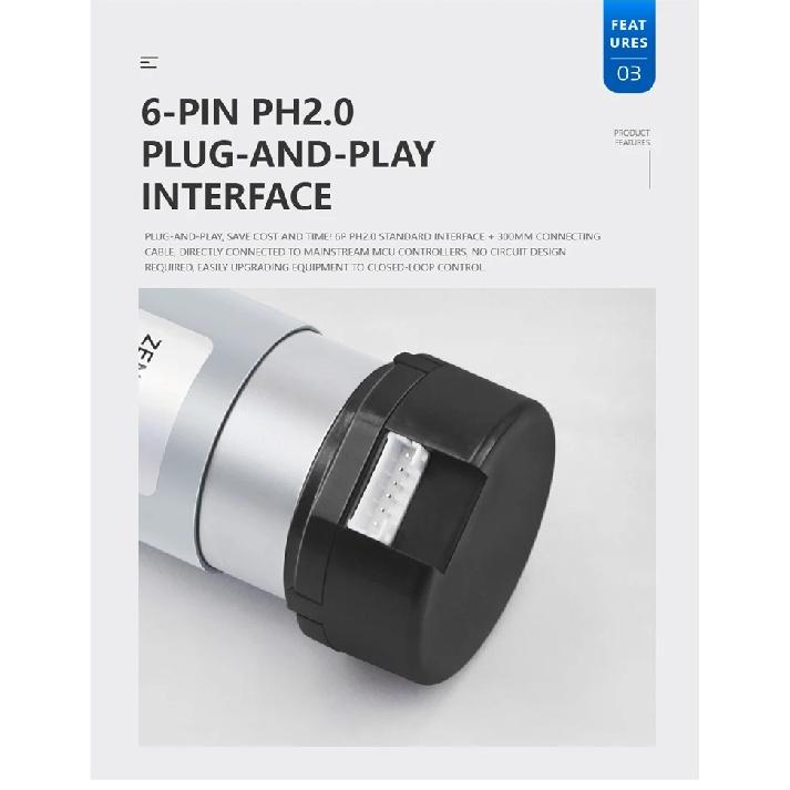 36GP-555 Planetary Gear Reduction Motor with Hall Effect Sensor And Encoder, 12V-24V All-Metal Gear Motor, High Torque DC Motor
