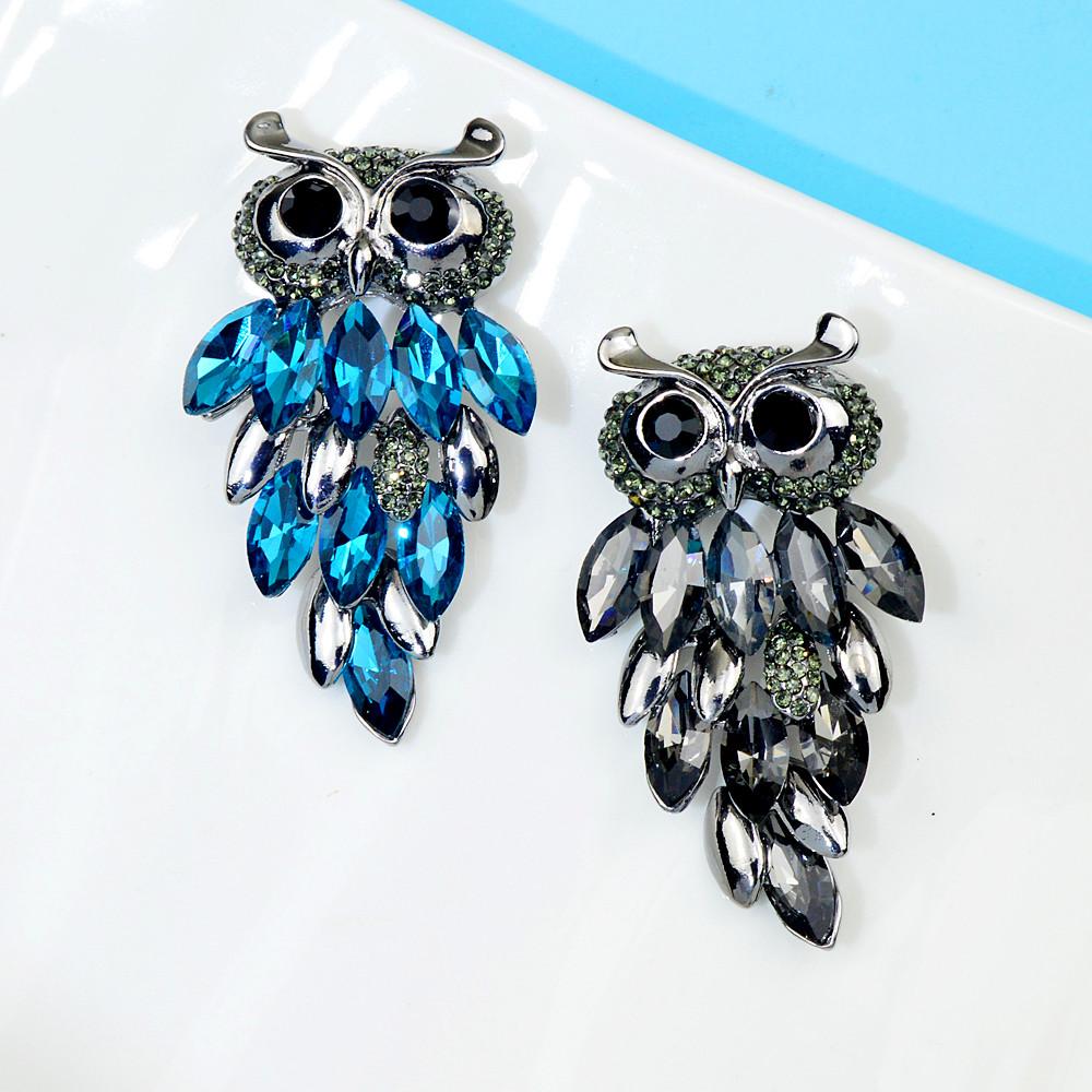 Rhinestone Owl Brooches For Women Fashion Animal Pin 2 Colors Available Coat Sweater Jewelry High Quality New