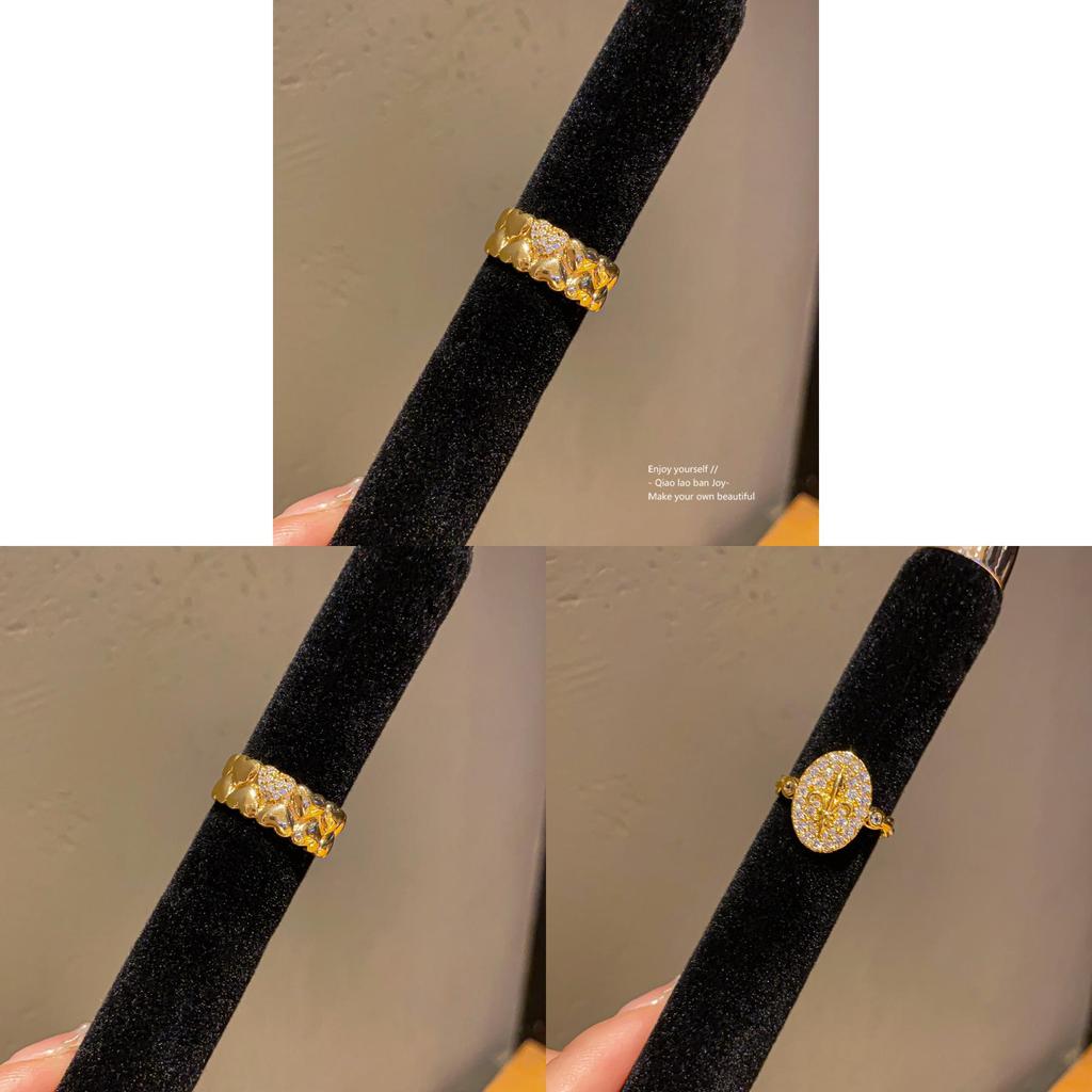 Geometric Openstyle Goldplated Zircon Ring For Women Fashion Jewelry