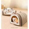 Winter Dog Bed Self-Warming Puppy House Cozy Cat Sleeping Tent Cave Beds Indoor Kitten Nest Kennel Hut for Small Medium Dog Cats