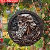 2D Flat 20*20cm1pc Zeus-Inspired Round Wooden Wall Art, Ornate Zeus Head & Floral Design, Ideal for Home, Office, Bar Decor or Wedding Gift.