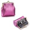 Leather Kiss Lock Closure Coin Purse - Polka Dot Lining Frame Clasp Pouch, Mini Retro Wallet for Coins & Lipstick,Gift for Girls