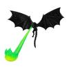 Mysterious Fantasy Collection Items 3D Printed Fire-Breathing Dragon Shelf Decor, Flying Nook Bookshelf Light, Black Design Mythical Creature