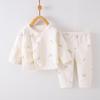 Set di Vestiti Autunnali per Bambini: Pantaloni in Puro Cotone e Abito da Monaco con Allacciatura Senza Osso
