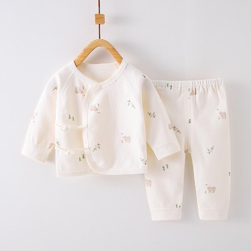 

Autumn Baby Clothes Set: Pure Cotton Pants & Boneless Tie-Up Monk Suit 66 cm